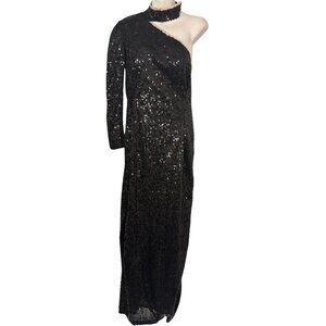 Sequin Maxi Dress, One Sleeved